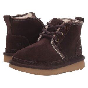 NEW UGG Big Kid Youth Neumel II Chocolate Lace Up Sheepskin Fur Lined Bootie
